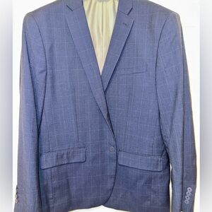 SUPERFINE Navy Checkered Men's Blazer